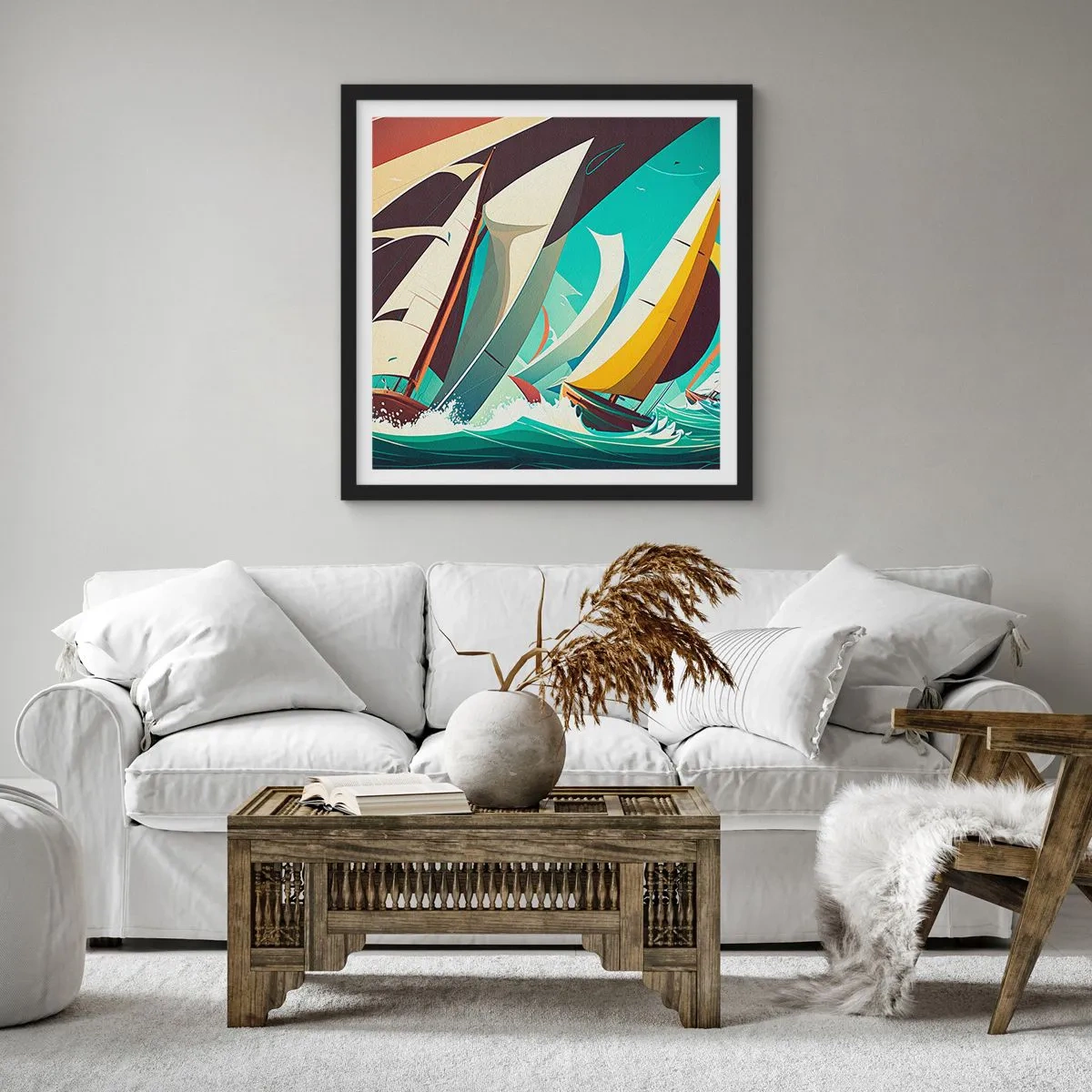 Plakat i sort ramme - Tæt på og personligt med elementerne - 60x60 cm