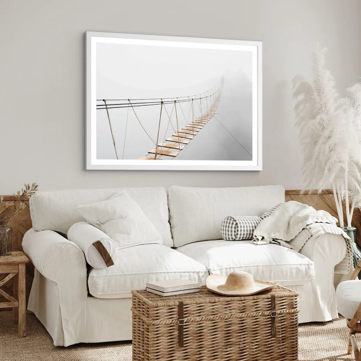 Plakat i hvid ramme - Hvor vil det føre dig hen? - 100x70 cm