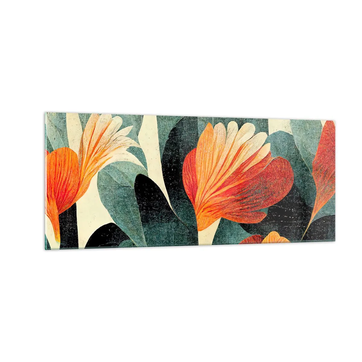 Billede på glas - Varmen fra troperne og køligheden fra det grønne - 100x40 cm