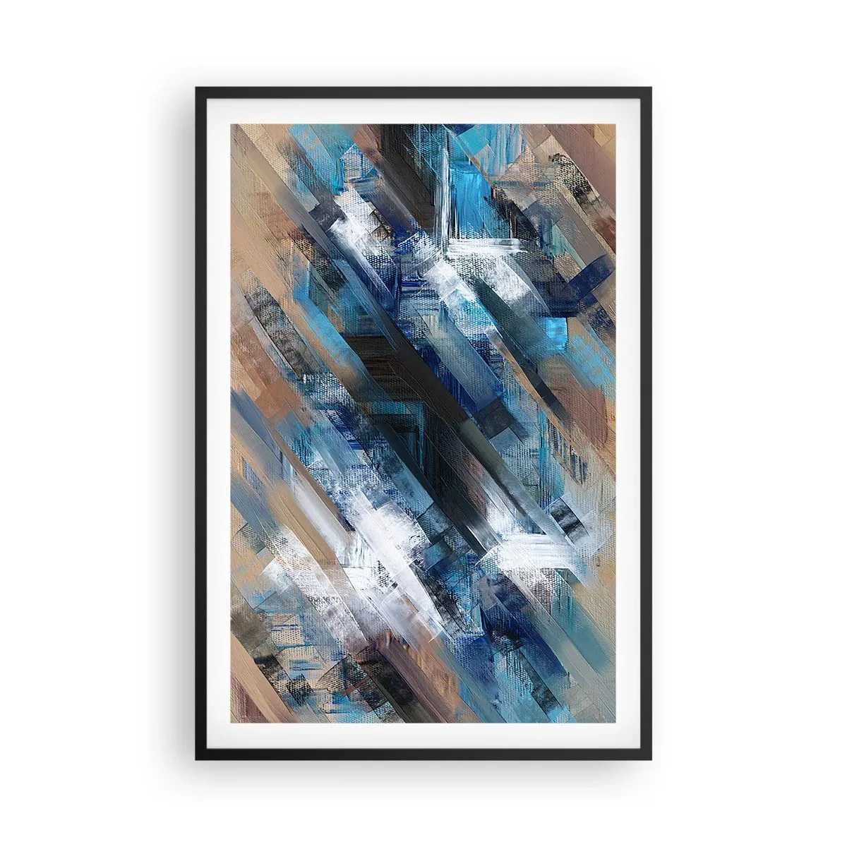 Plakat i sort ramme - På en blå skråning - 61x91 cm