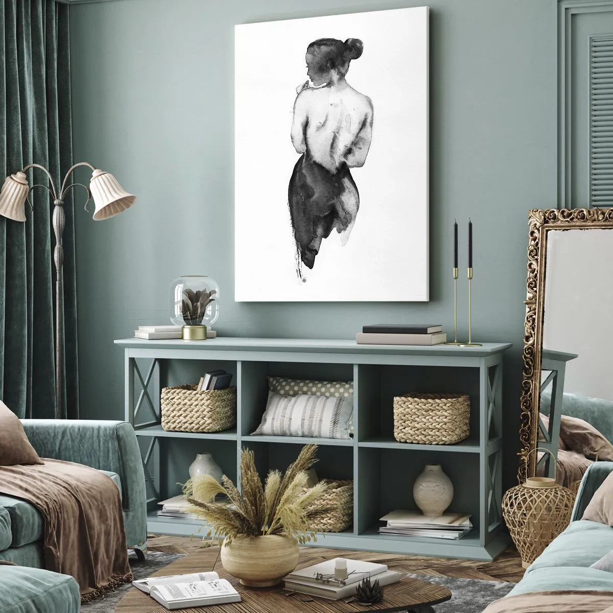 Lærredstryk - Billede på lærred - Med hende forsvinder verden - 55x100 cm