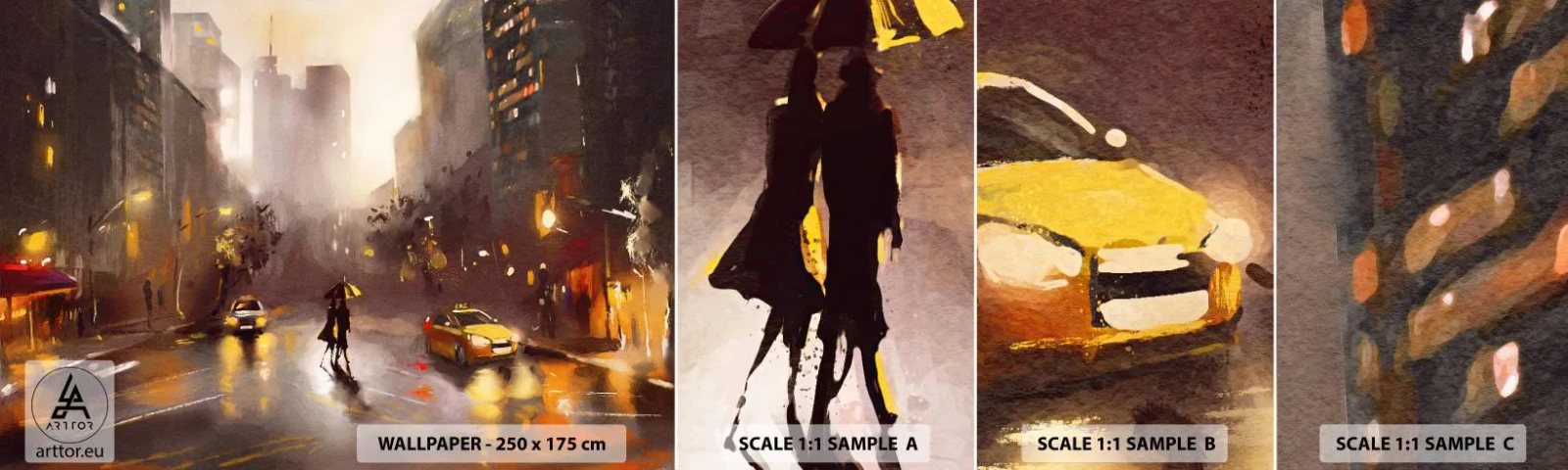 Prøve Fototapet Selvklæbende Deluxe Sticker - Til New Yorks lys - New York, Manhattan, Arkitektur - 100x30 cm