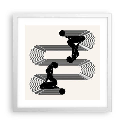 Plakat i hvid ramme - Sensuel symmetri - 40x40 cm
