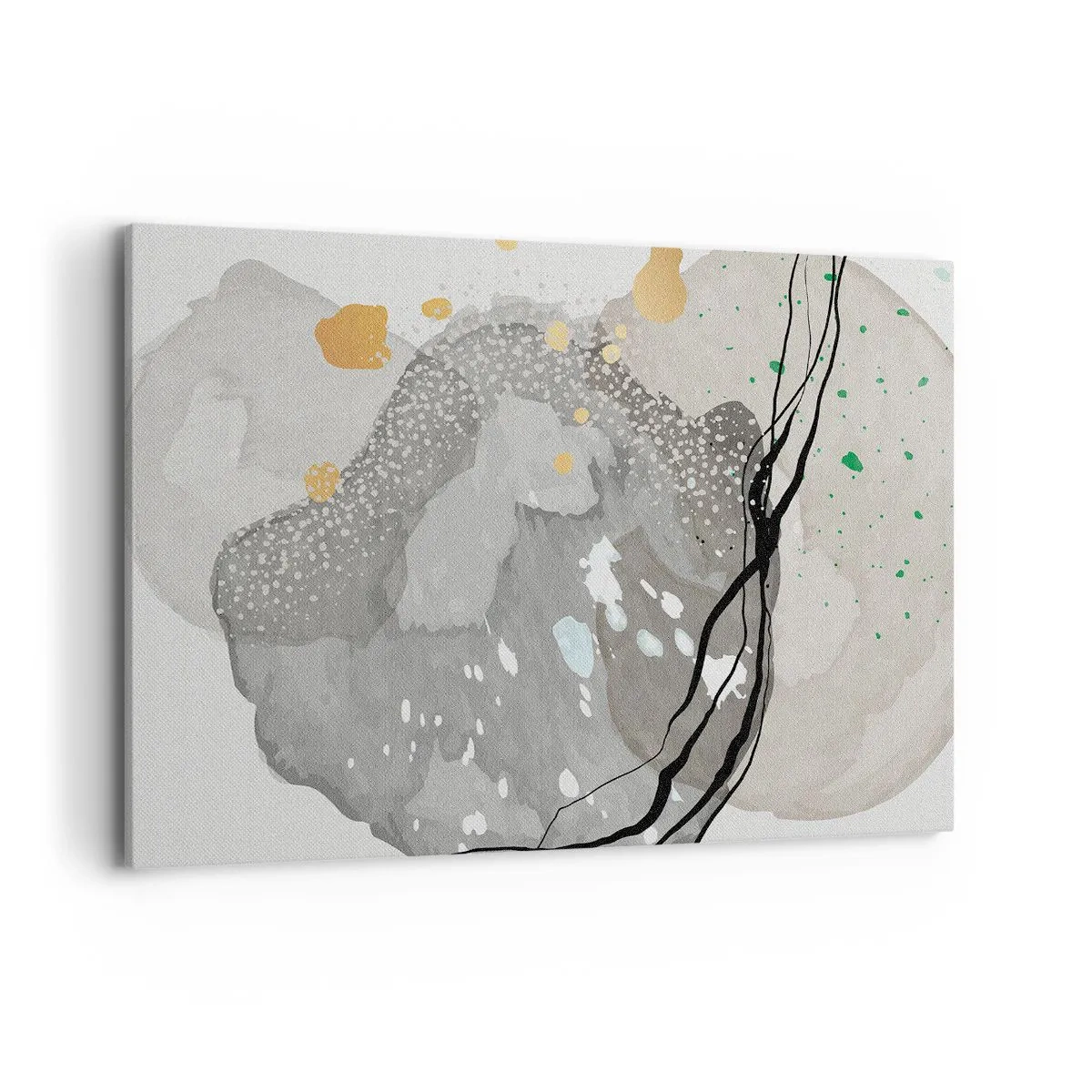 Lærredstryk - Billede på lærred - Organisk komposition - 120x80 cm