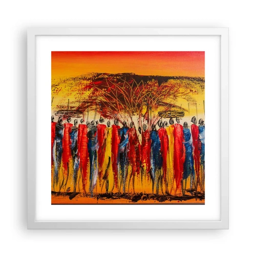 Plakat i hvid ramme - Der, der, der, der går de - 40x40 cm