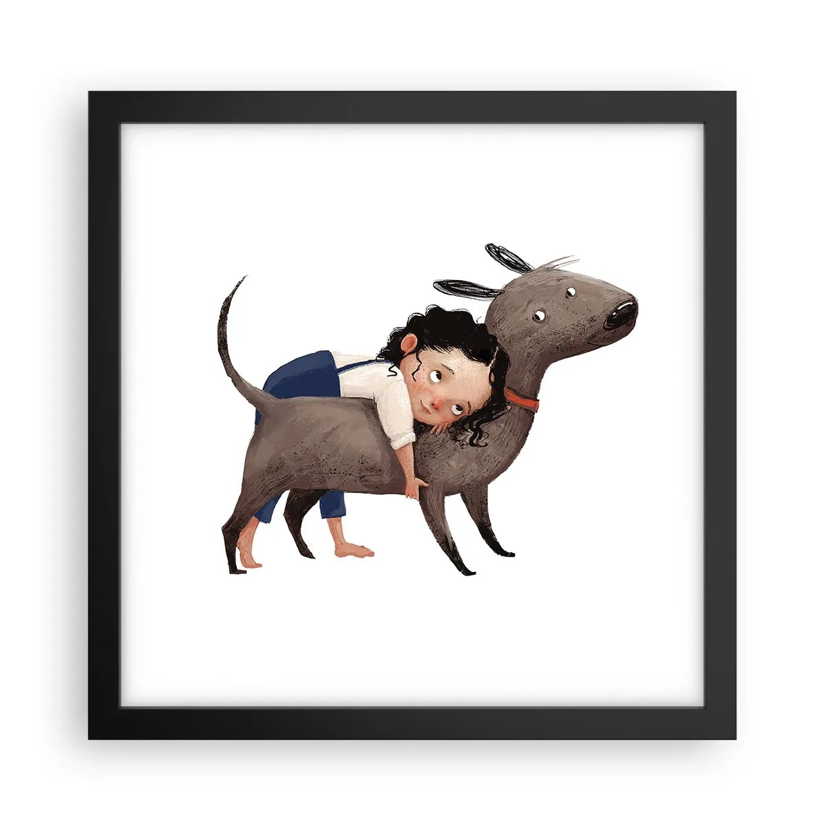 Plakat i sort ramme - Bedste venner - 30x30 cm