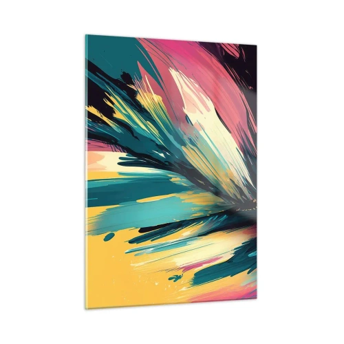 Billede på glas - Komposition - en eksplosion af glæde - 50x70 cm