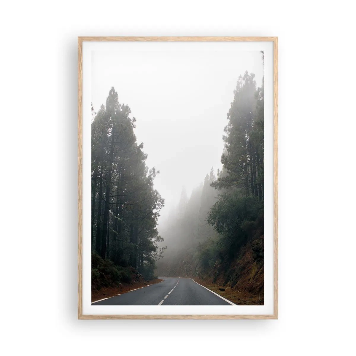 Plakat i ramme af lyst egetræ - En fortælling om en magisk skov - 70x100 cm