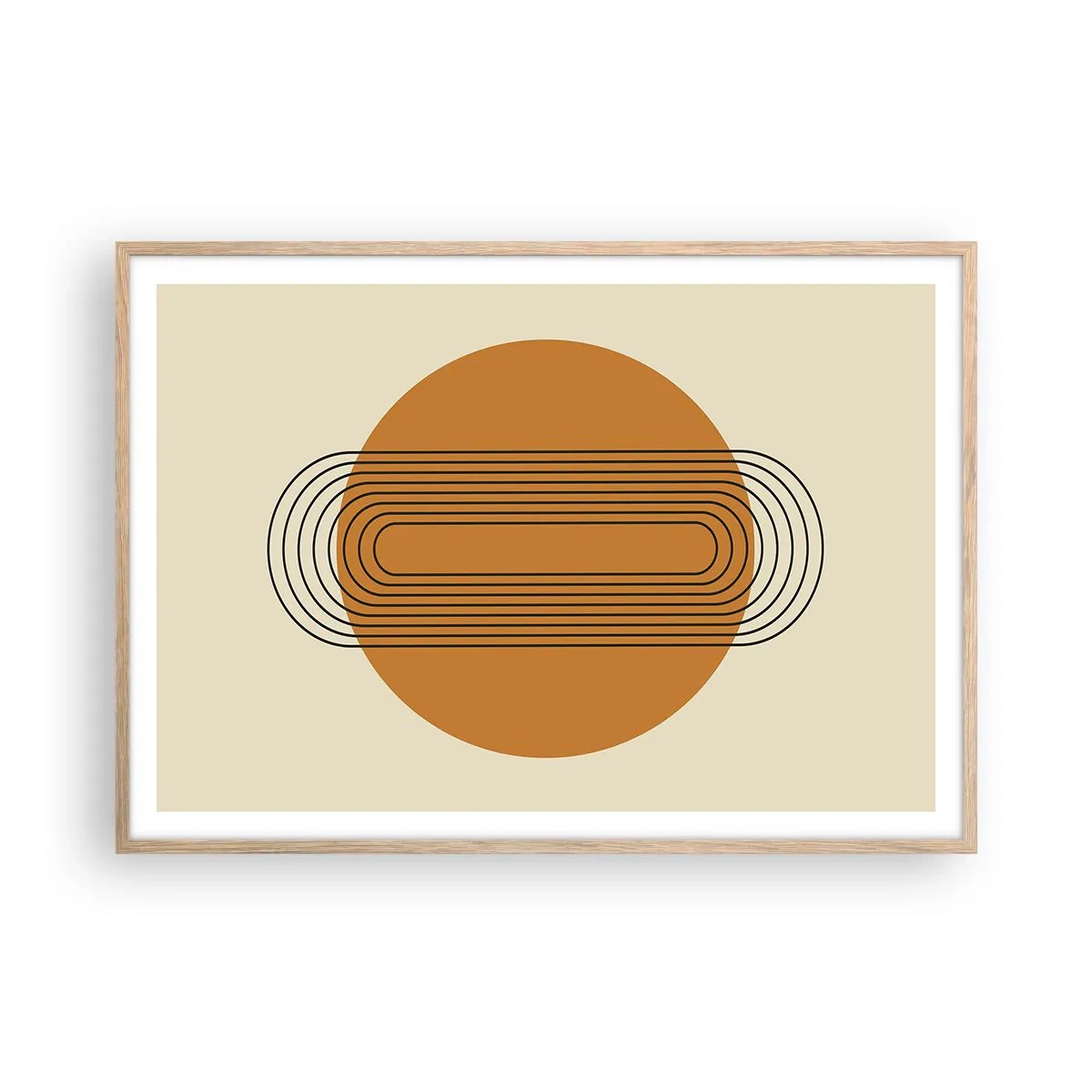 Plakat i ramme af lyst egetræ - Den perfekte plan - 100x70 cm
