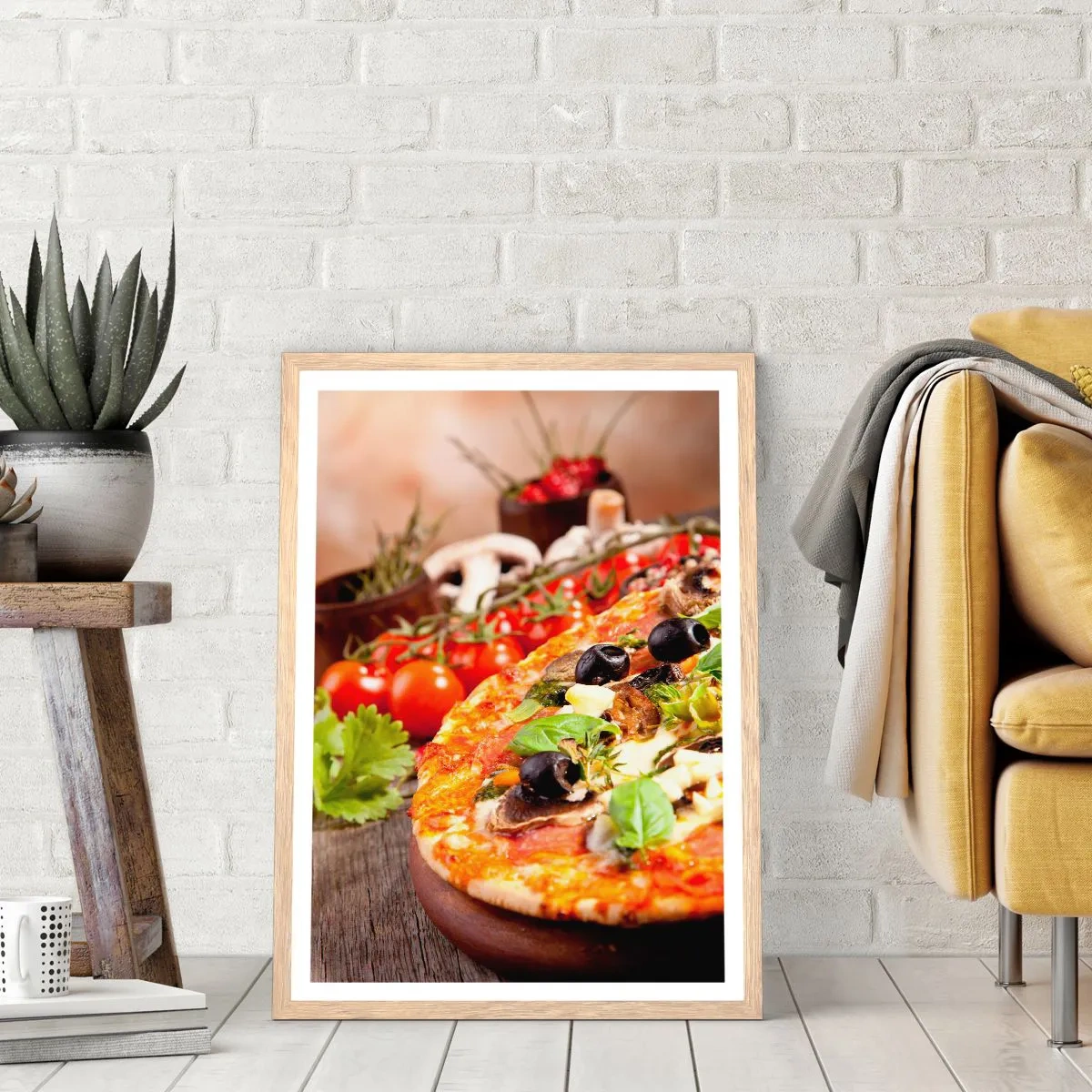 Plakat i ramme af lyst egetræ - Af tellurholdige bestanddele - 40x50 cm