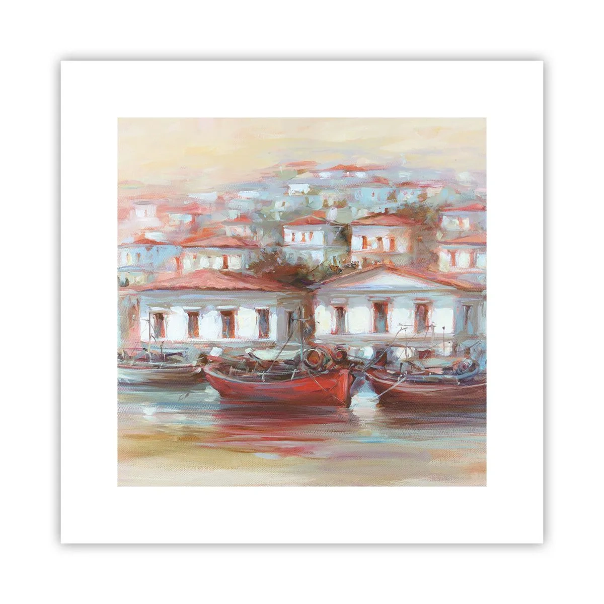 Plakat - Lykkelig by - 30x30 cm