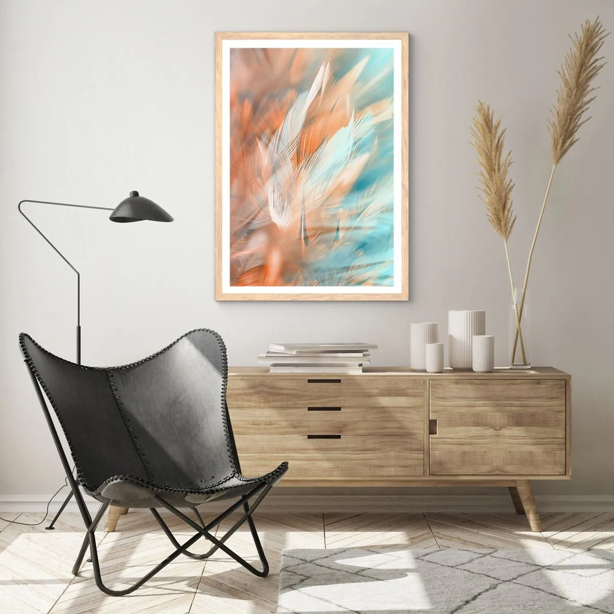 Plakat i ramme af lyst egetræ - I mildhedens land - 30x40 cm
