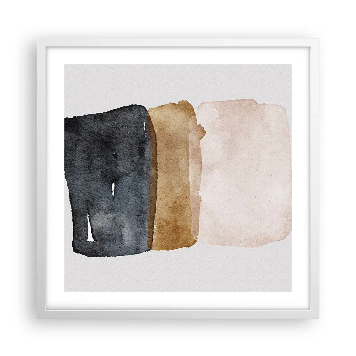 Plakat i hvid ramme - Sammensætning af jordfarver - 50x50 cm