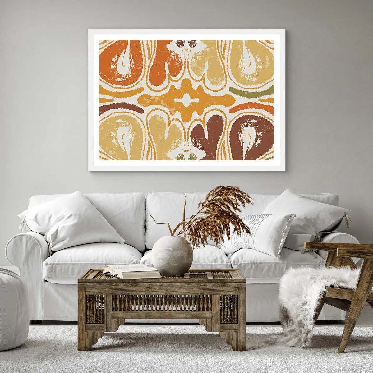 Plakat i hvid ramme - Sentimental abstraktion - 30x30 cm