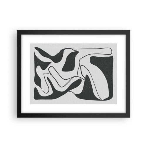 Plakat i sort ramme - Abstrakt leg i en labyrint - 40x30 cm