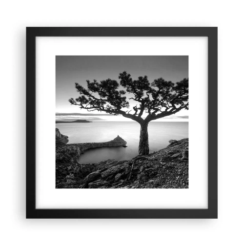 Plakat i sort ramme - Fred hele vejen til horisonten - 30x30 cm