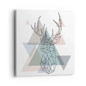 Lærredstryk - Billede på lærred - I en geometrisk skov - 40x40 cm