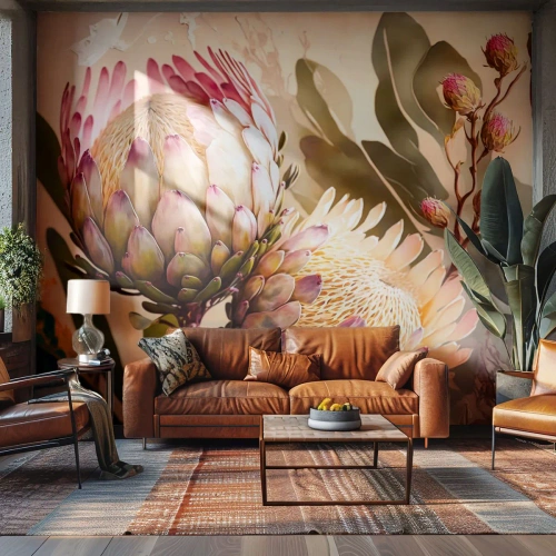 Fototapet Premium Sand - Ømt omfavnet - Blomster, Planter, Botanik - 100x70 cm
