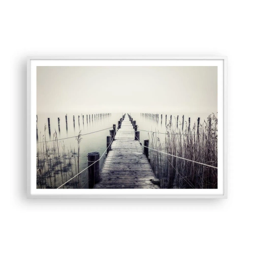 Plakat i hvid ramme - Fordyb dig i fred - 100x70 cm