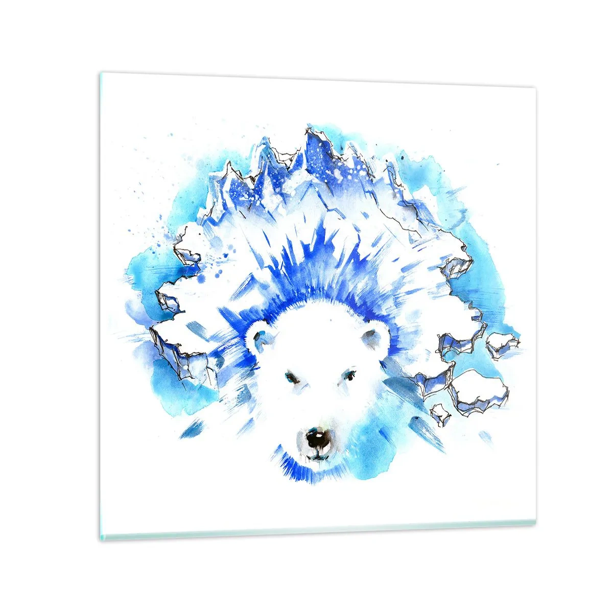 Billede på glas - Kongen af Arktis i en iskrone - 60x60 cm