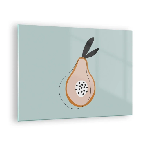 Billede på glas - Abstrakt illustration af en pære i minimalistisk stil - 70x50cm - Trænge ind i tingenes natur - Moderne vægdekoration til stue og soveværelse ARTTOR