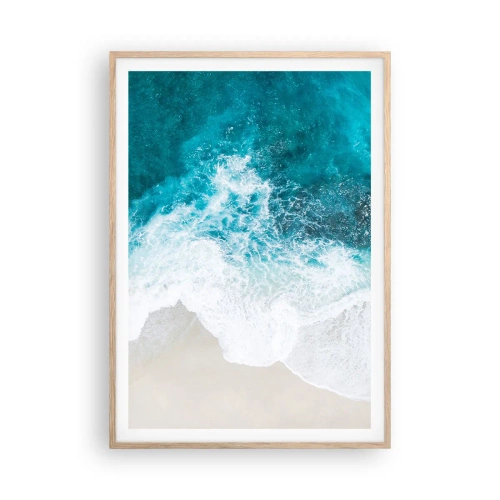 Plakat i ramme af lyst egetræ - Naturlig kærtegn - 70x100 cm