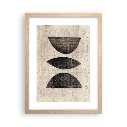 Plakat i ramme af lyst egetræ - Etnisk abstraktion - 30x40 cm