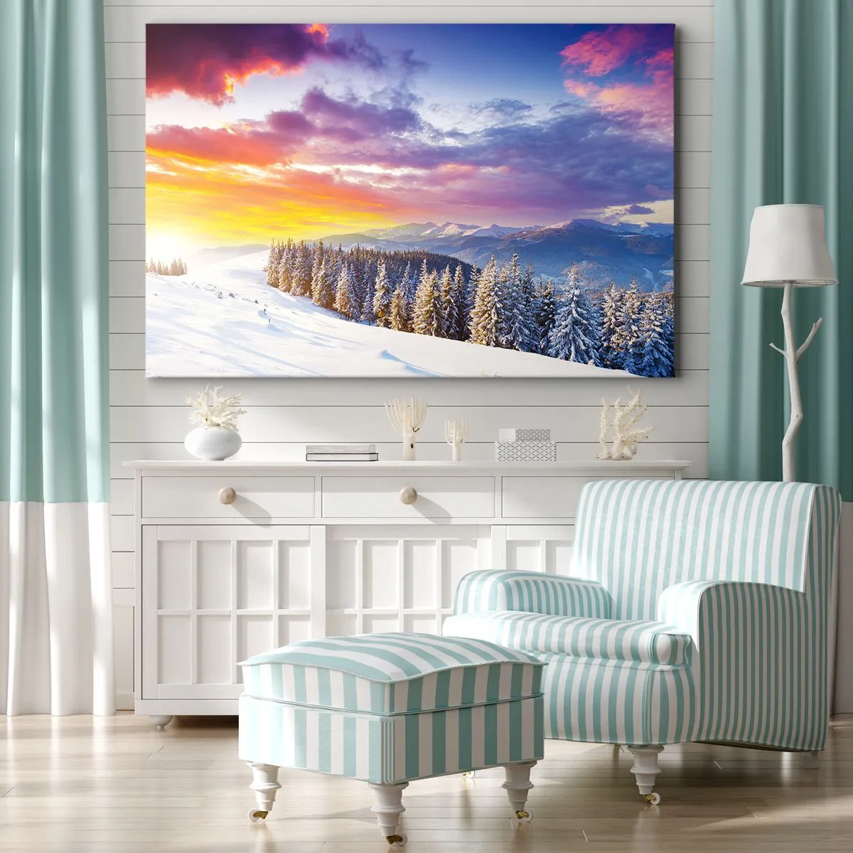 Lærredstryk - Billede på lærred - Ved højlys dag - 100x70 cm