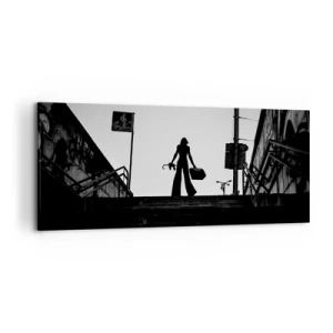 Lærredstryk - Billede på lærred - Vandring i byen - 120x50 cm