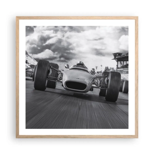 Plakat i ramme af lyst egetræ - Der er kraft! - 60x60 cm