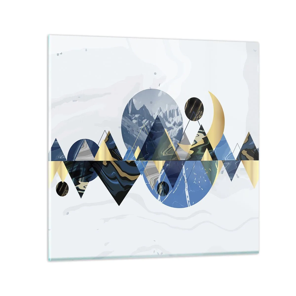 Billede på glas - Geometrisk landskab - 70x70 cm