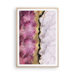 Plakat i ramme af lyst egetræ - På grænsen - 70x100 cm