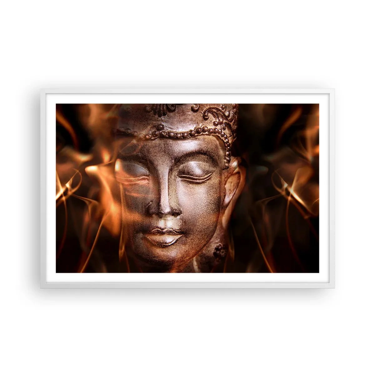 Plakat i hvid ramme - Den eksisterer kun her og nu - 91x61 cm