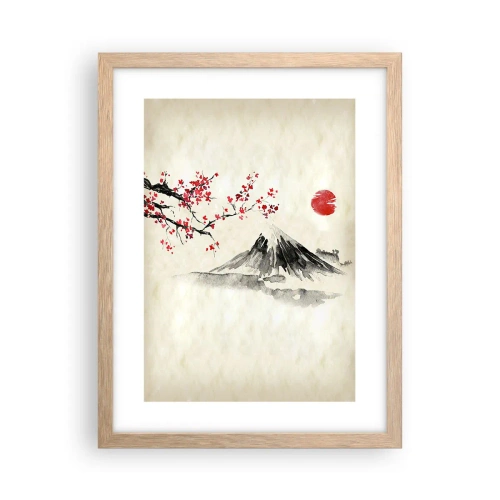 Plakat i ramme af lyst egetræ - Bliv forelsket i Japan - 30x40 cm