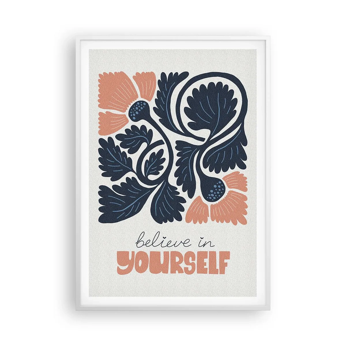 Plakat i hvid ramme - Og du blomstrer - 70x100 cm