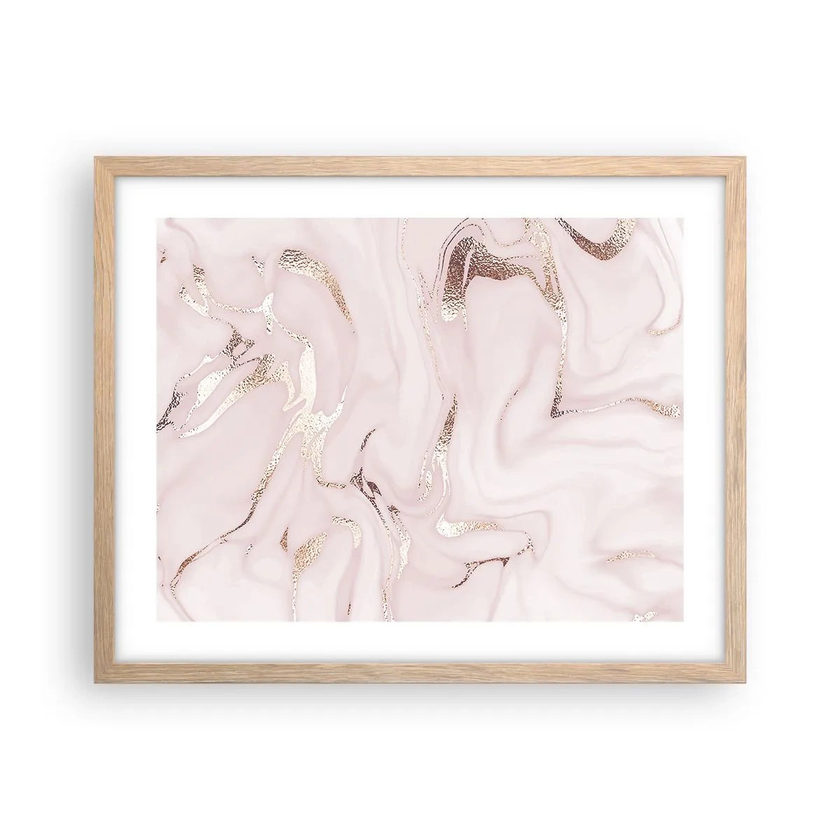 Plakat i ramme af lyst egetræ - I et lyserødt tørklæde - 50x40 cm