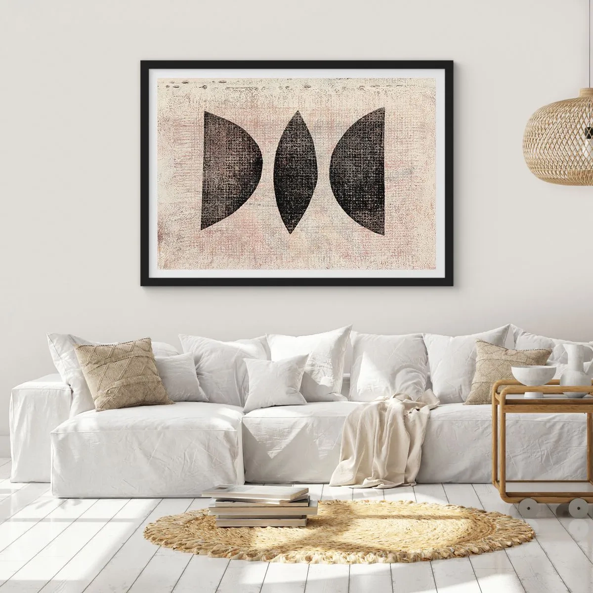 Plakat i sort ramme - Etnisk abstraktion - 70x50 cm