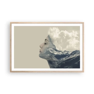 Plakat i ramme af lyst egetræ - Skønheden ved elementerne - 91x61 cm