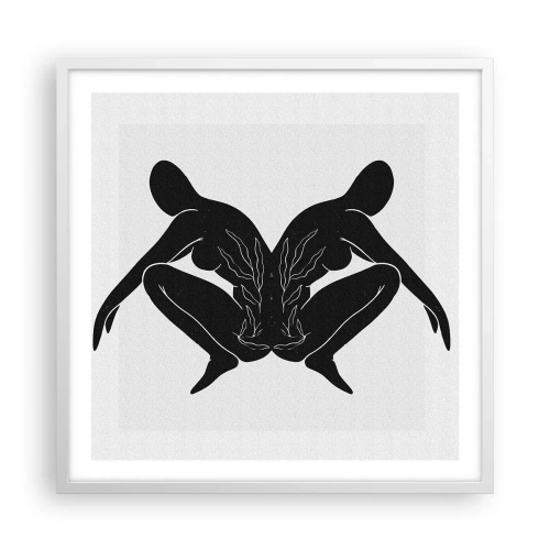 Plakat i hvid ramme - En delt sjæl - 60x60 cm