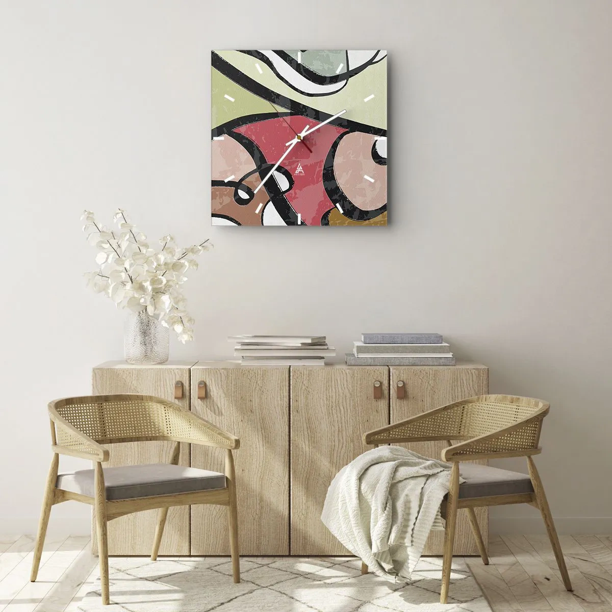 Vægur, Uret - Pirouetter blandt farver - 40x40 cm