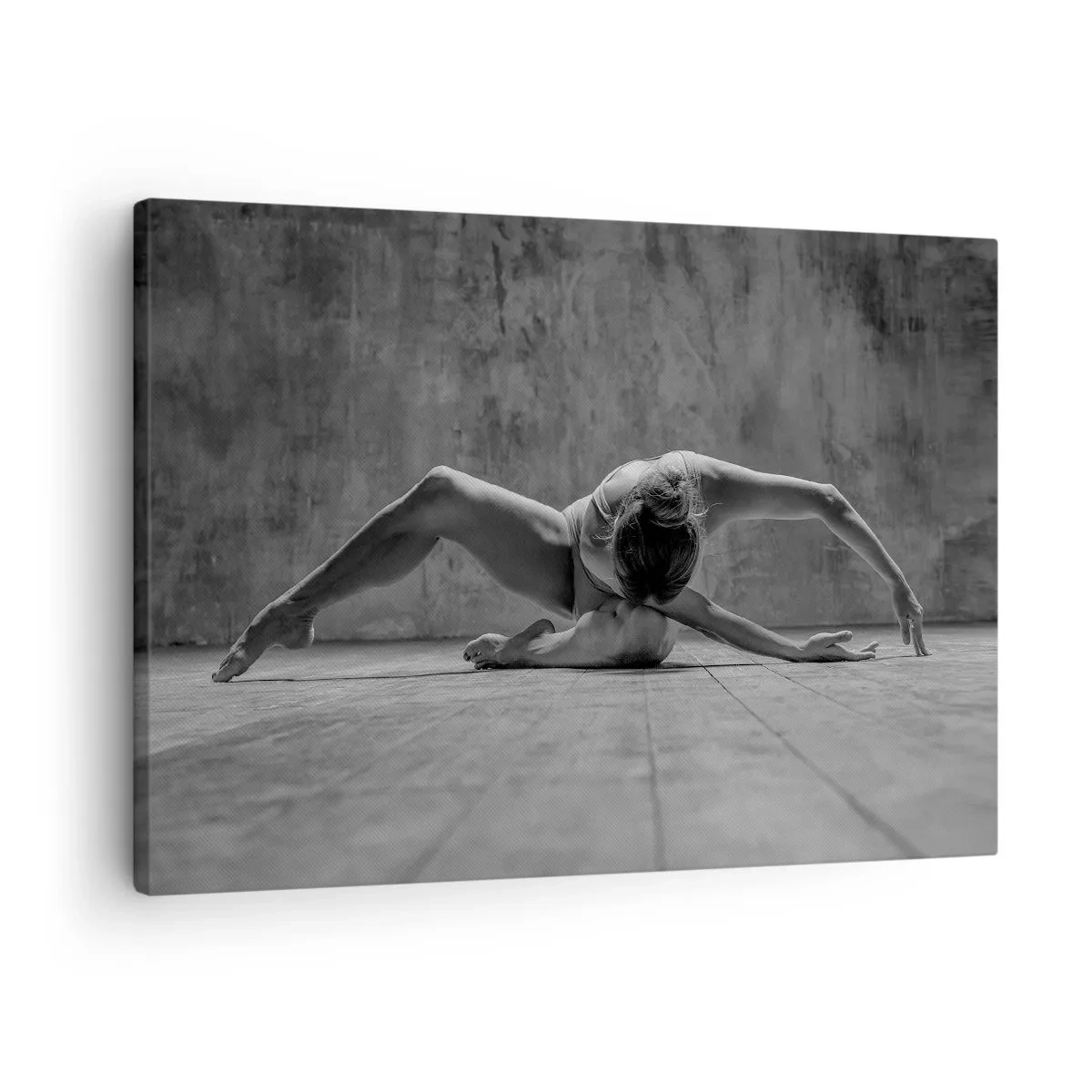 Lærredstryk - Billede på lærred - En danser i en kunstnerisk positur - 70x50cm - Symmetri fundet - Moderne vægdekoration til stue og soveværelse ARTTOR