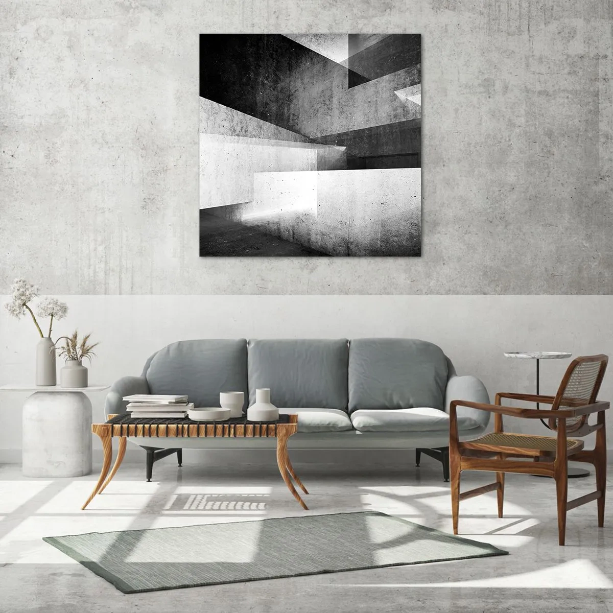 Billede på glas - Rummet struktur - 70x70 cm