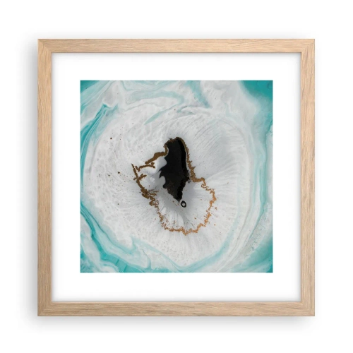 Plakat i ramme af lyst egetræ - Kom indenfor - 30x30 cm