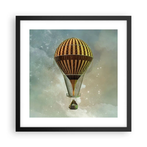 Plakat i sort ramme - Banebrydende flyvninger - 40x40 cm