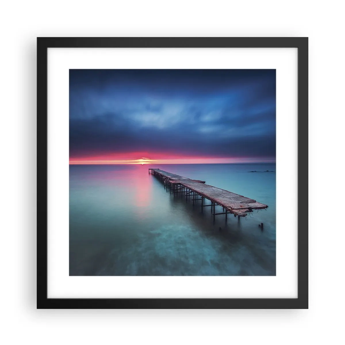 Plakat i sort ramme - Mellem himmel og jord - 40x40 cm