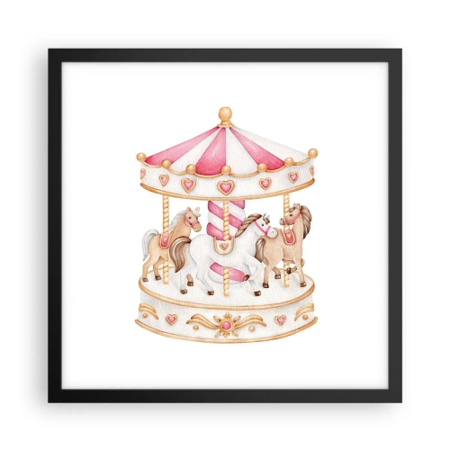 Plakat i sort ramme - Barndommens søde verden - 40x40 cm