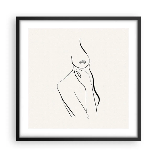 Plakat i sort ramme - Bølge af melankoli - 50x50 cm