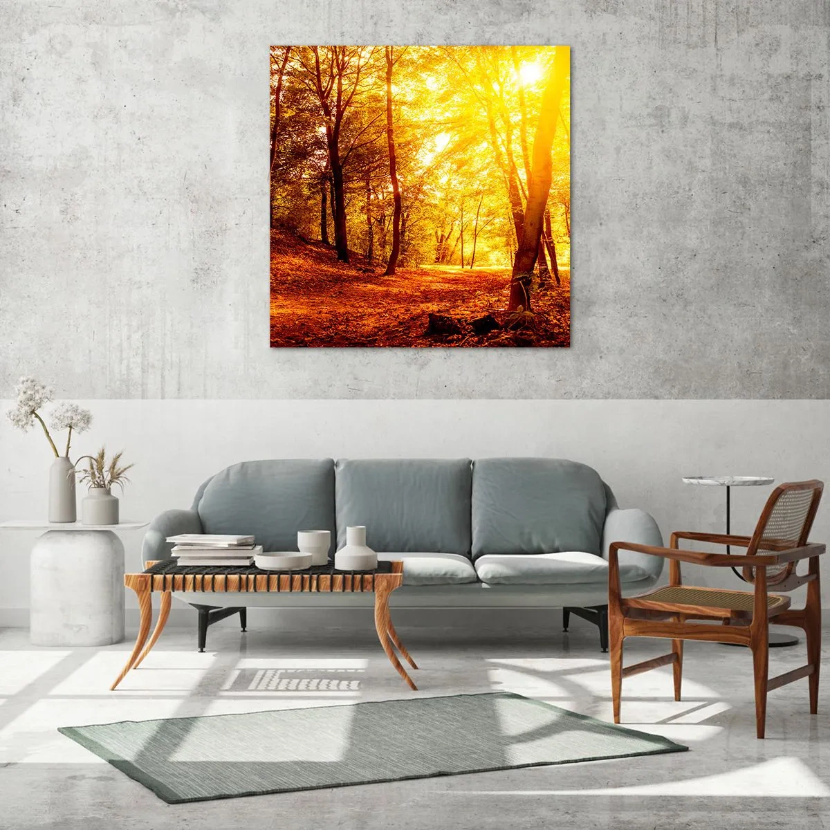 Billede på glas - Til den gyldne lysning - 50x50 cm