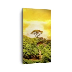 Lærredstryk - Billede på lærred - En snoet sti, en grøn skråning - 45x80 cm