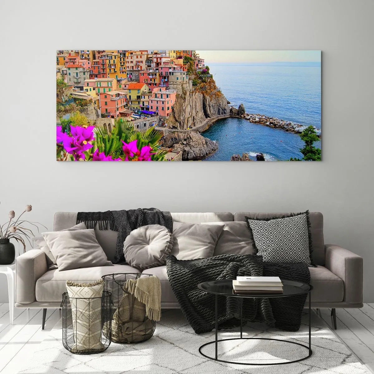 Billede på glas - En grinende by - 100x40 cm
